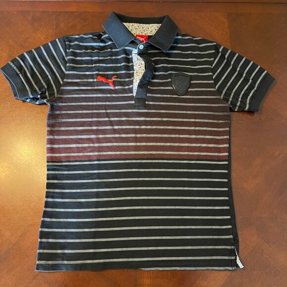 Puma Ferrari Mens Polo Shirt Black/Red Sz S Ferrari menswear short sleeve - Picture 1 of 14